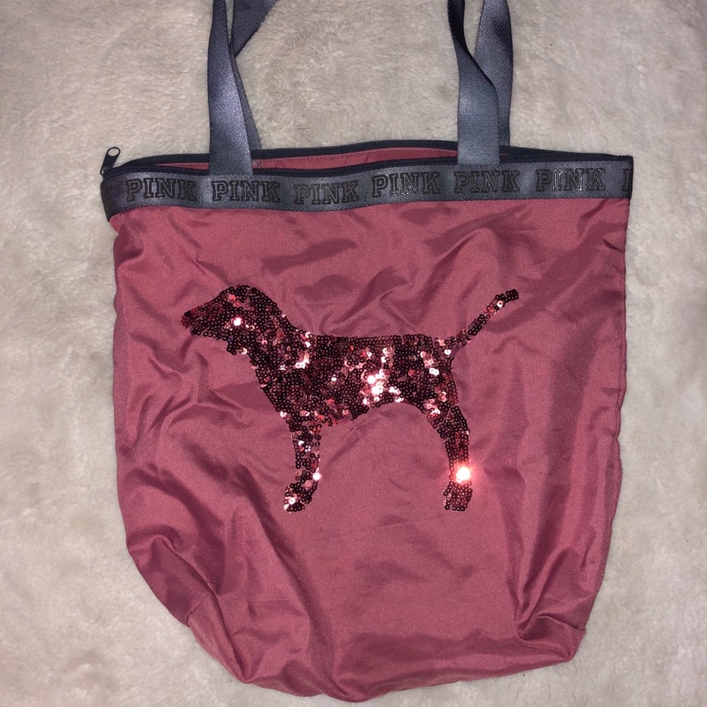 PINK Rose sequins bag